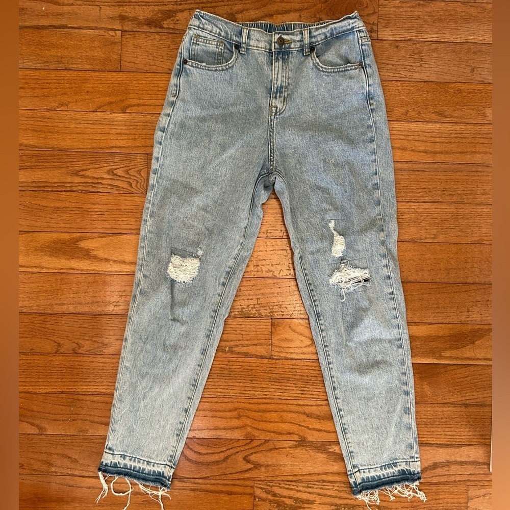 Cat & Jack Girls Light Blue Distressed Jeans Size 16 from Target Straight Leg